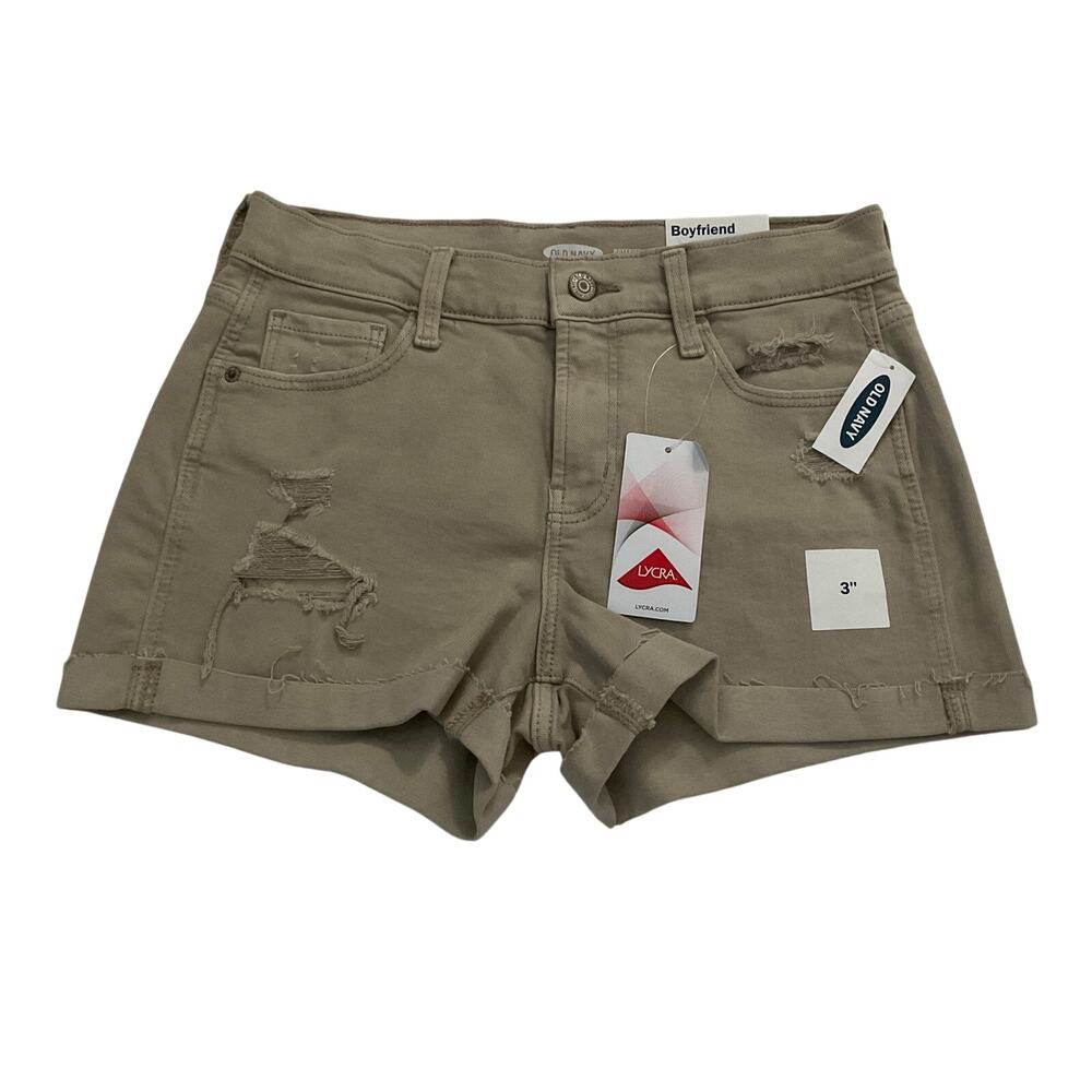 Old Navy Women’s Boyfriend Tan Denim Shorts - Size 0 - NEW‎